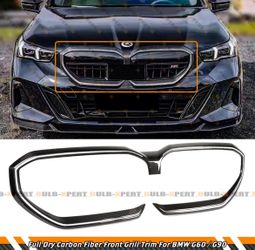 For 2024-2026 BMW G60 530i G90 M5 Dry Carbon Fiber Grill Surround Cover Garnish