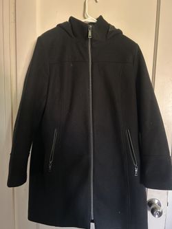 VINCE CAMUTO BLACK HOODED FULL ZIP JACKET LARGE