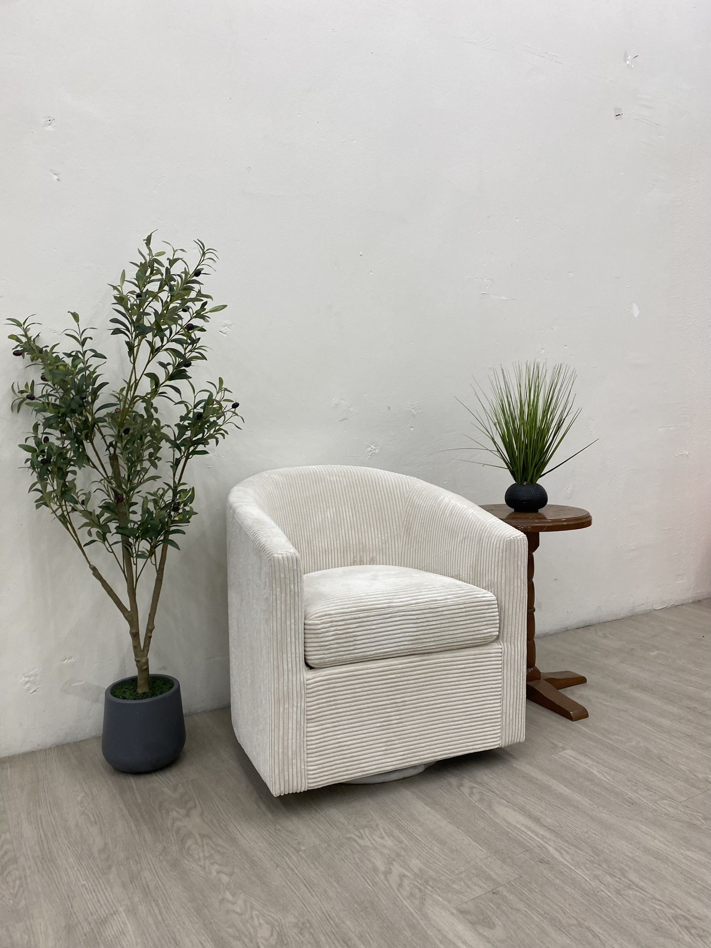 Cozy Corduroy Swivel Lounge Chair