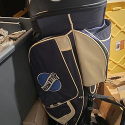 Blue Moon Golf Bag With Stand 7 Way Navy And Tan Brand New With Tag