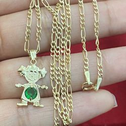 Cadena  Con Dije De 14 Kt 22 “ 