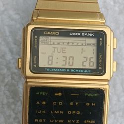 Casio DBC-610 Data Bank gold watch
