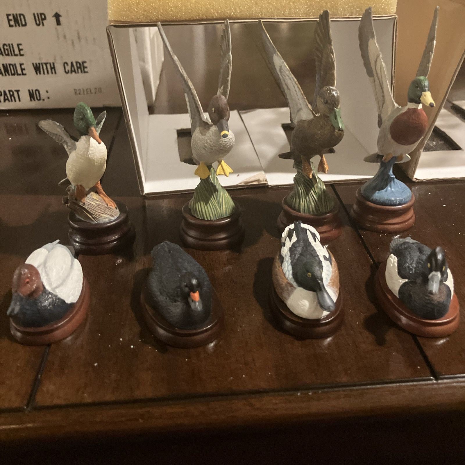 Franklin Mint Super Rare North American Duck Chess Set 16 Pieces-no Board