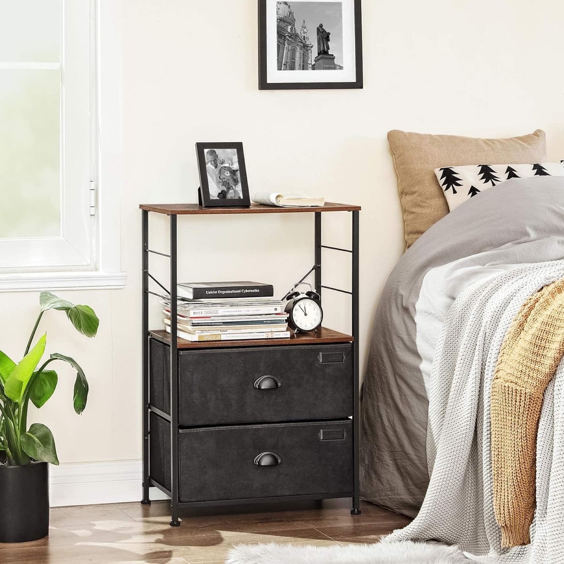 Nightstand Storage Side Table