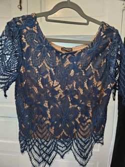 Express Navy Lace Top – Size Small