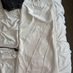 white medium long skirt
