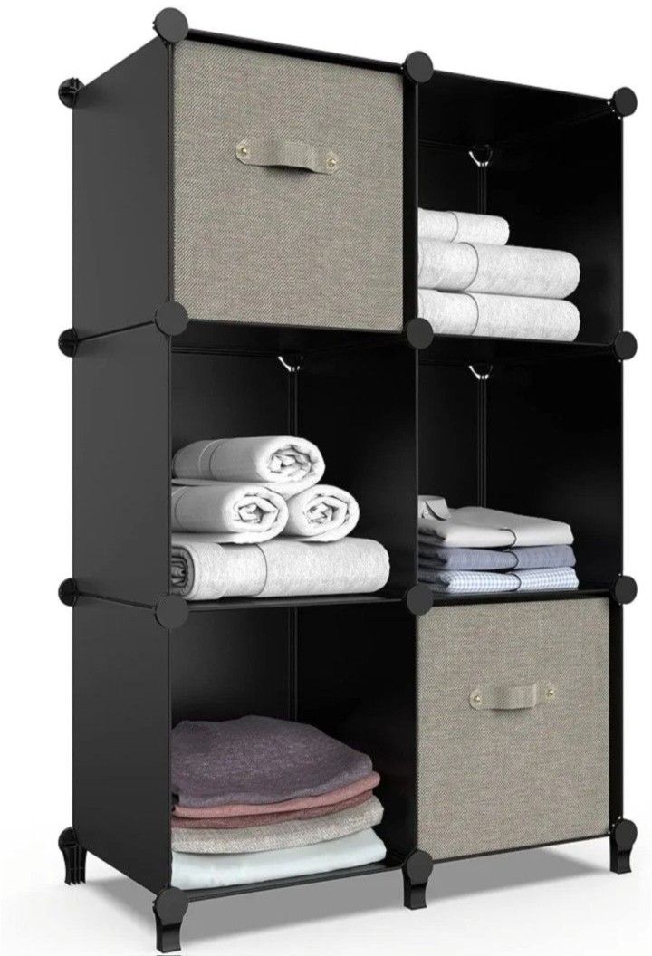 6-Cube Storage Organizer, Closet Organizer Storage Cabinet Shelf Bookcase Bookshelf