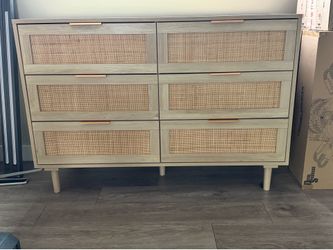 Rattan dresser six drawers FUQARHY brand
