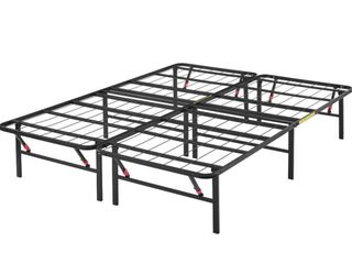Amazon Basics Bed Frame with Ample Underbed Storage, Foldable Metal Platform, Sturdy Steel, No Box Spring Needed, 14 inches High, Noise-Free Support, 