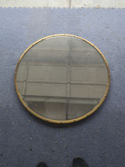 Round Wall Mirror with Gold Metal Frame