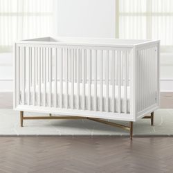 Crate & Kids White Wood Campaign Crib 