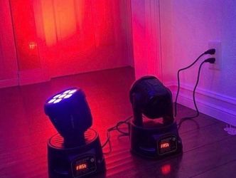 Pair of Compact Mini Moving Head DJ Stage Lights – RGBW Wash & Dynamic Beam Effects | Sound Active + DMX Ready Transform any room into a professional 