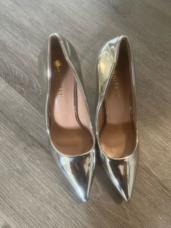 SILVER PUMP HEELS - SIZE 39