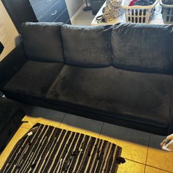 Small Black Couch And Ottoman