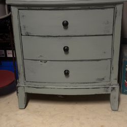 Freshly  Painted Sage Color Nightstand 