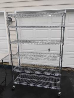 Six-tier stainless steel shelf