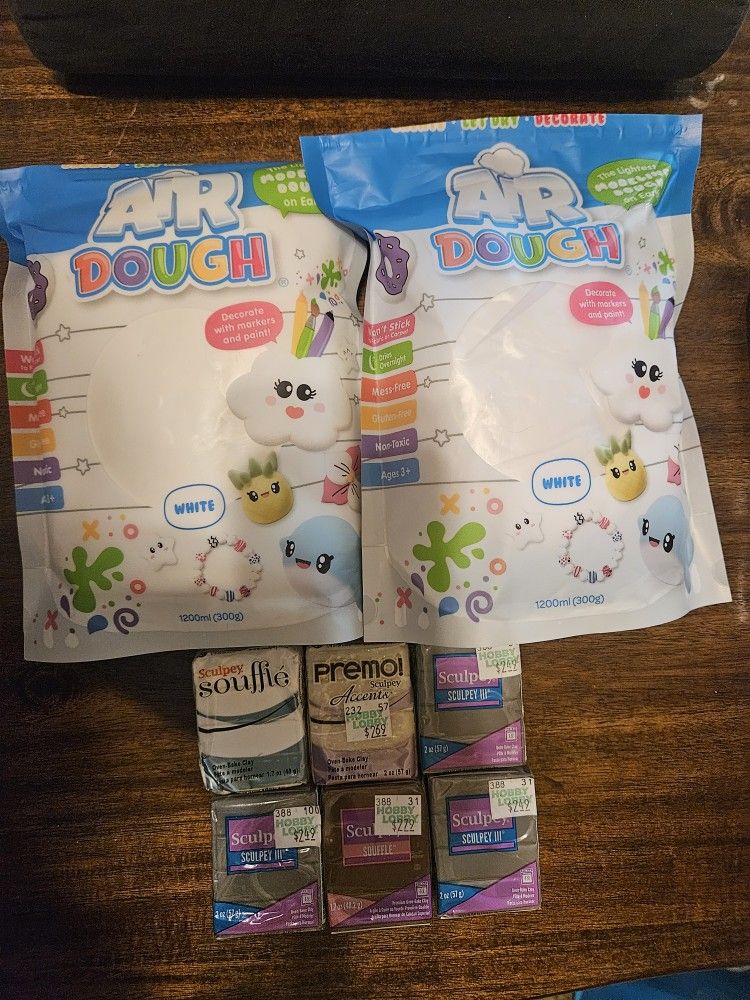 Air Dough & Sculpey Dough Crafts Lot