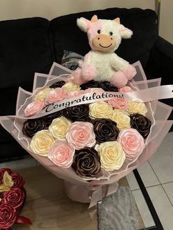 Graduation Pink Cow Bouquet