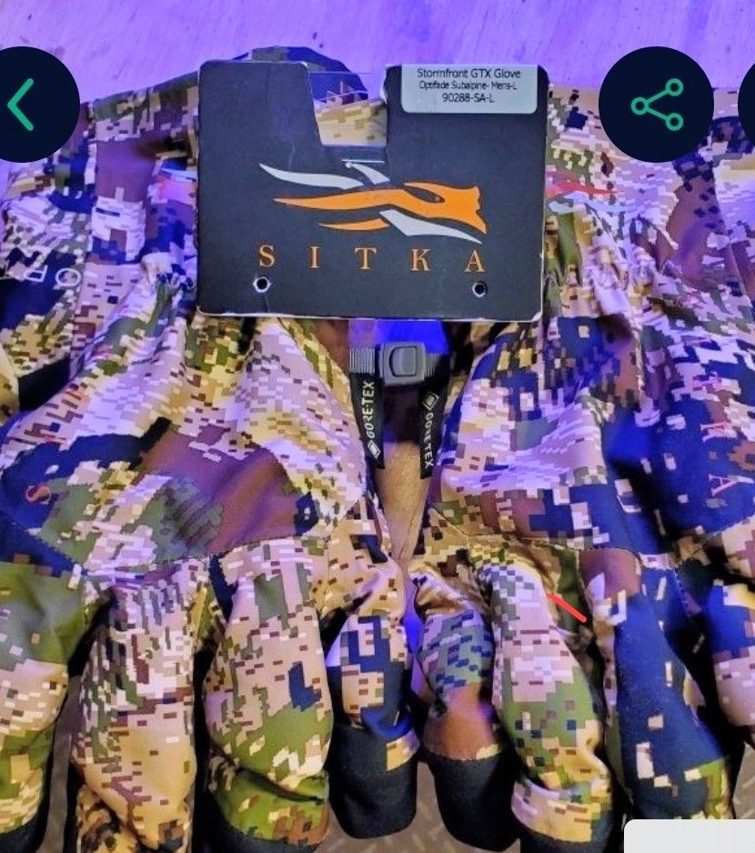 Sitka Stormfront GTX Gloves Optifade Subalpine Size L