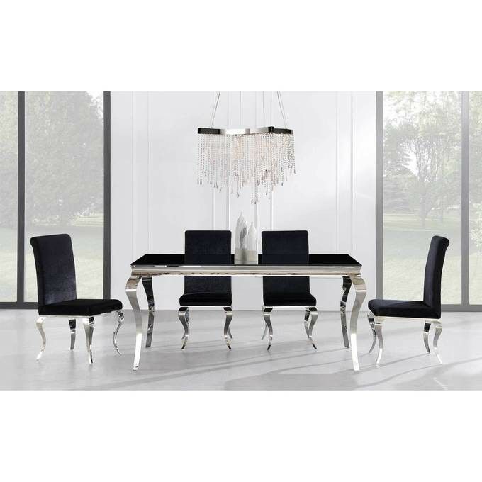 In Stock Ada Black Glass Dining Set | D858DT
by Global USA