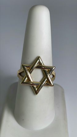 14k gold star of david ring