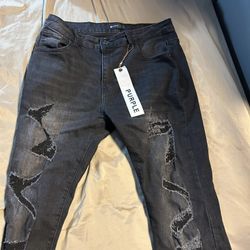 Black Purple Jeans Size 34