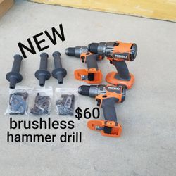 new ridgid brushless hammer drill $129 retail 