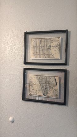 New York Maps in Frames