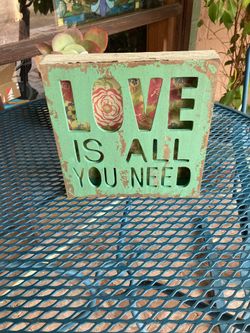All You Need Is Love - 8”SQ Wood Frame
