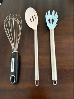 NEW 3 PC Cooking Utensil Lot - Whisk, Spoon, Pasta Server