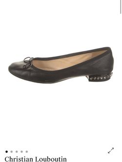 Christian Louboutin Black Leather Ballet Flats