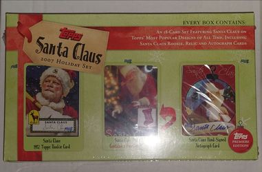 New 2007 Topps Santa Claus Holiday Set Including Autographed, Rookie, and Relic Cards - Christmas