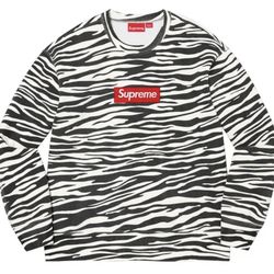 Supreme Box Logo Crewneck Zebra Size L