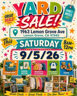 YARD SALE SATURDAY 9/5/26