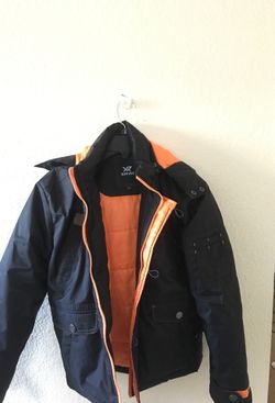 Boys orange black jacket coat size 12/14