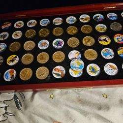 COMPLETE SET of ALL 56 Statehood State US Quarters Coins * COLORIZED . Chandler 