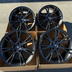 19” Tesla Model Y Gemini OEM Satin Black POWDER COAT EXCHANGE 