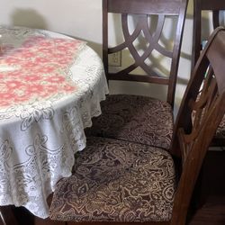 Wooden Kitchen Table With 4 Wooden Chairs