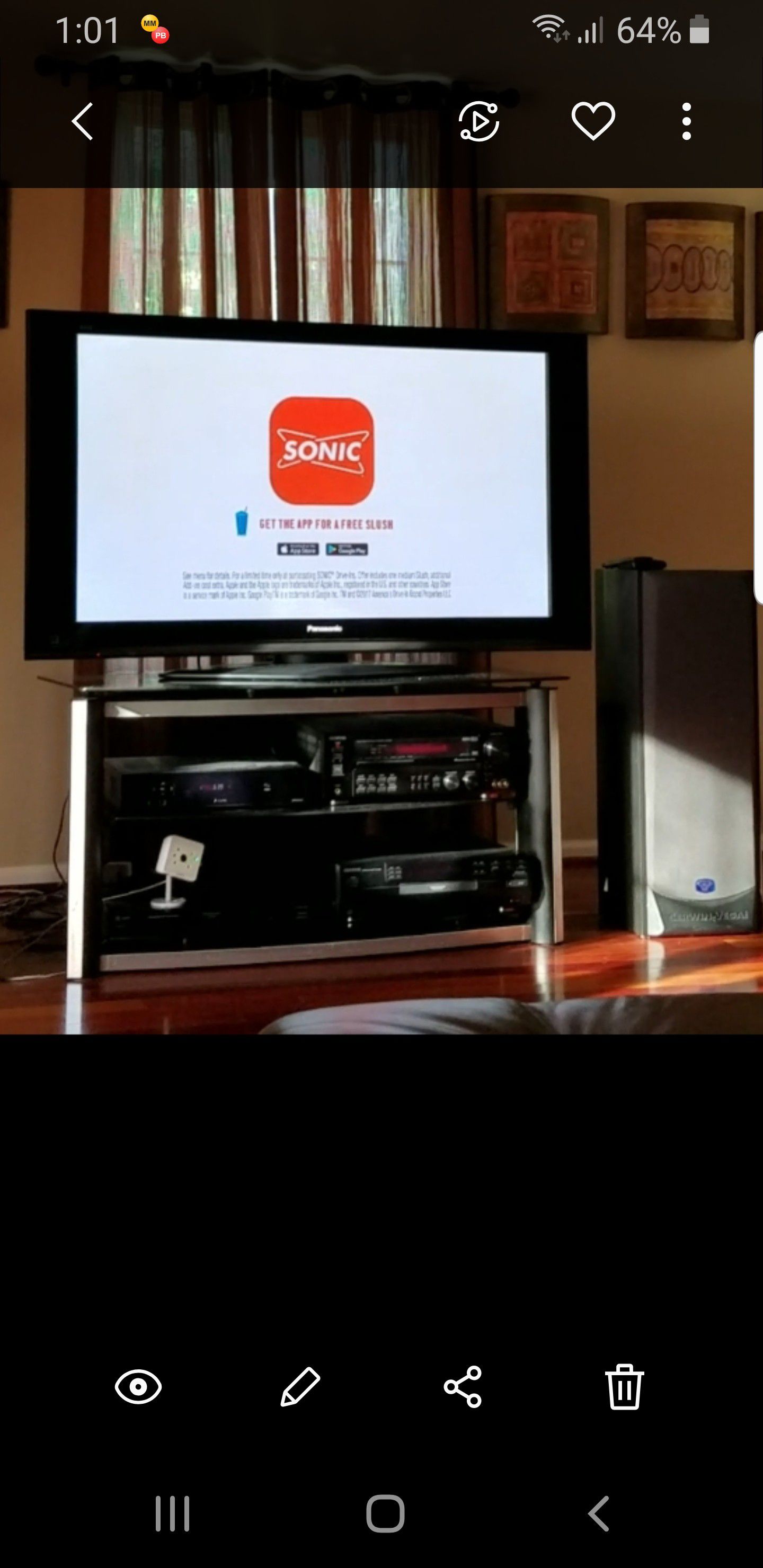50" Flat Screen Panasonic TV w stand