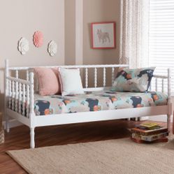 New Twin Size White Wood Spindle Platform Daybed