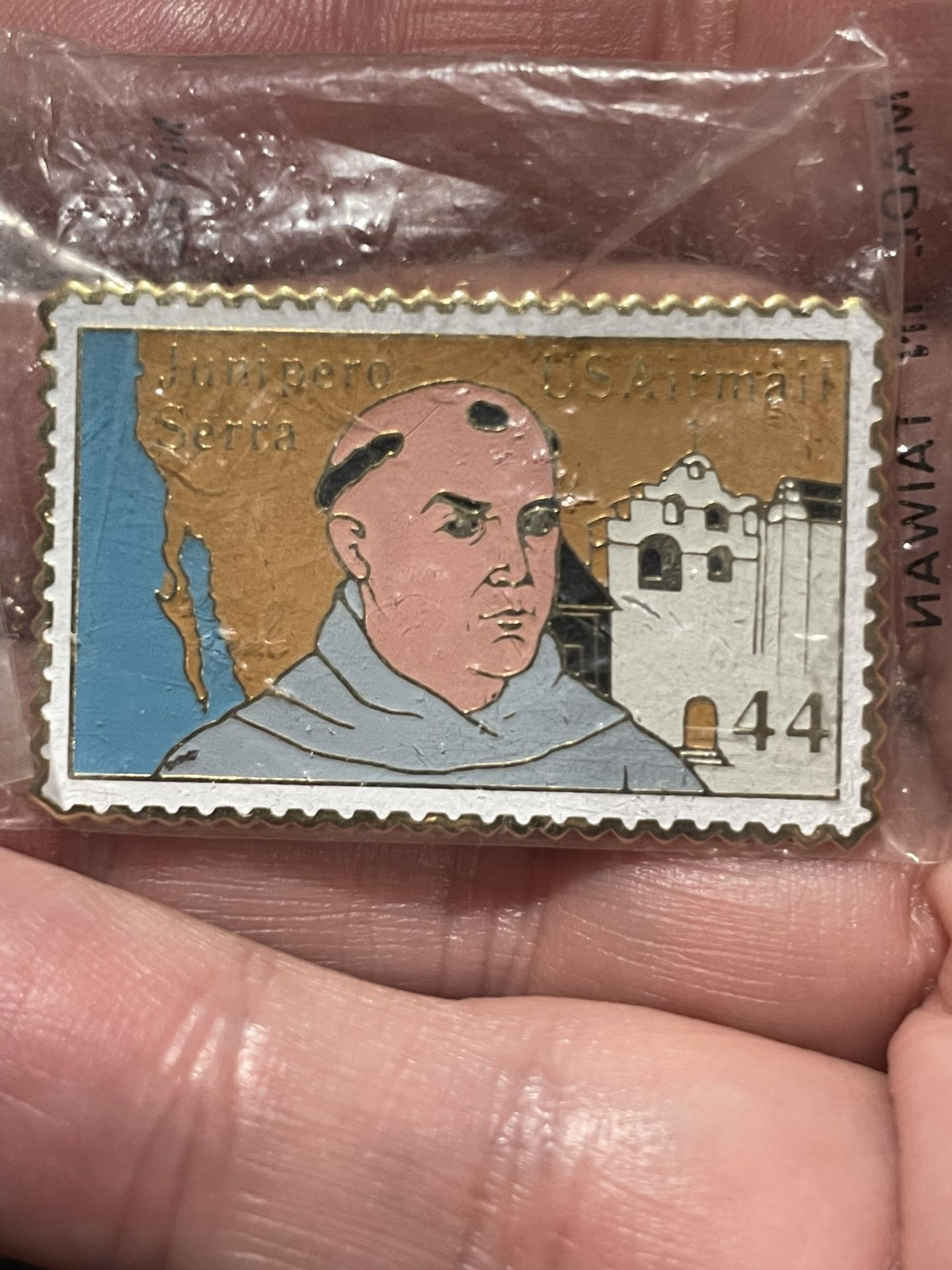Junipers Serra Postal Pin