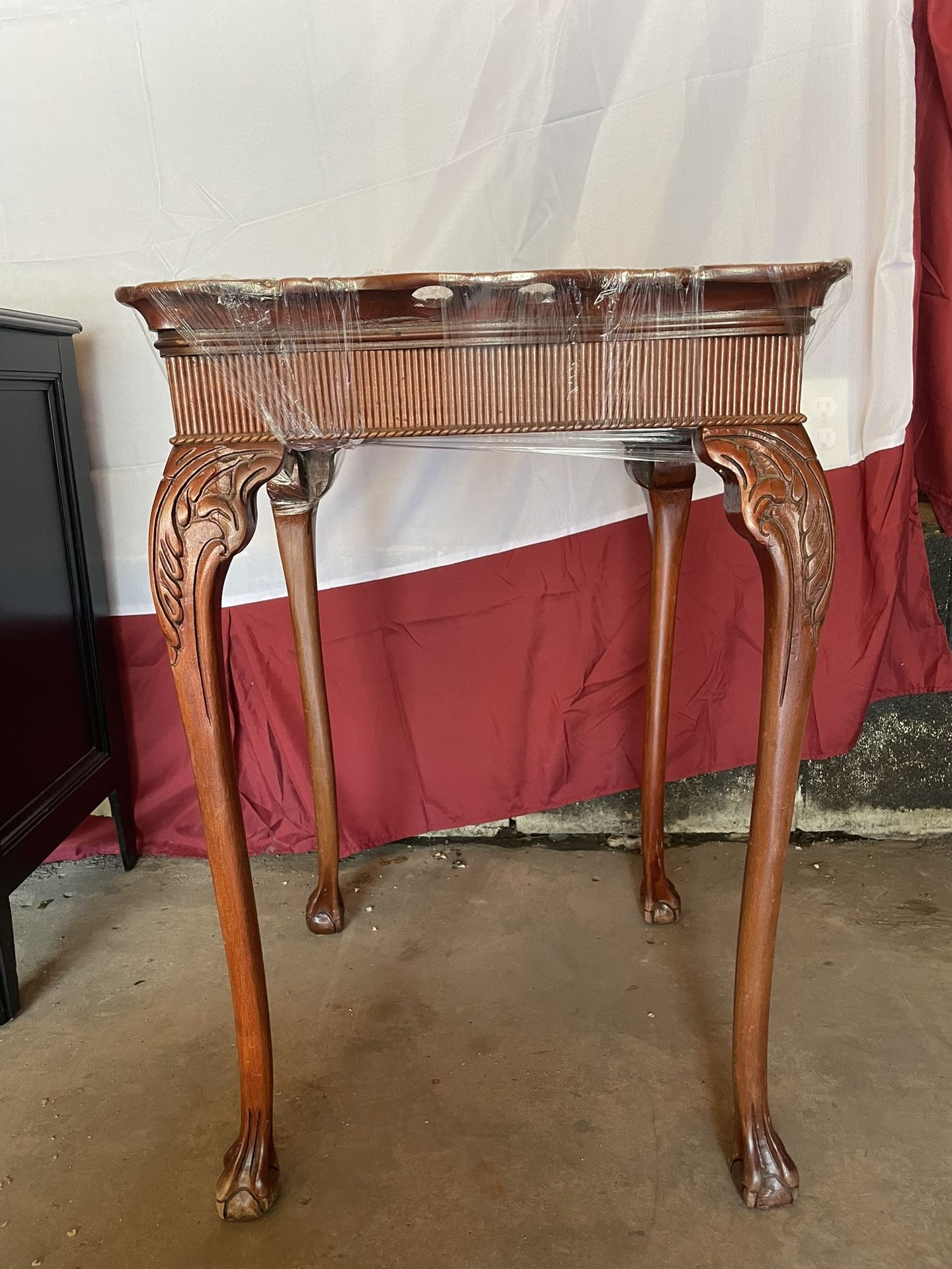 Vintage Four Legged Glass Top Coffe Table