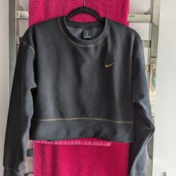 Nike Women NEW Crop Crew Neck Fleece Top Sweatshirt Size Small