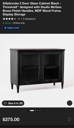 Studio McGee Black glass cabinet