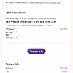 2 Tickets For The Weekend At Lumen Field & Parking Tickets