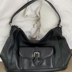 Rare vintage black leather coach bag