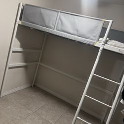 Twin over Full Metal Loft Bed with Guardrail - $125 OBO