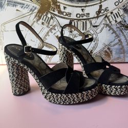 Talina suede coach sandals;