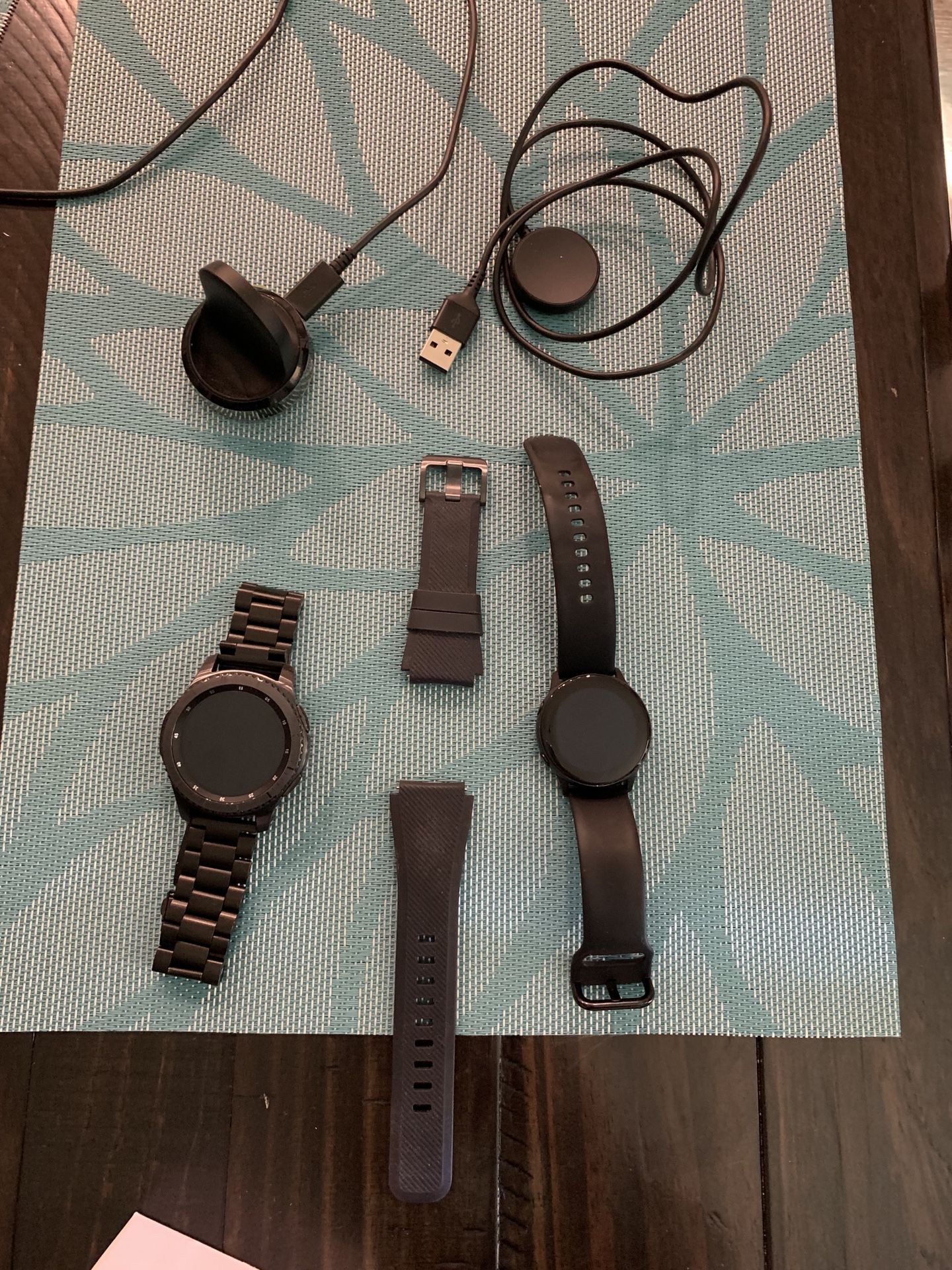 His and hers Samsung Gear Watch and Samsung Galaxy Watch Active