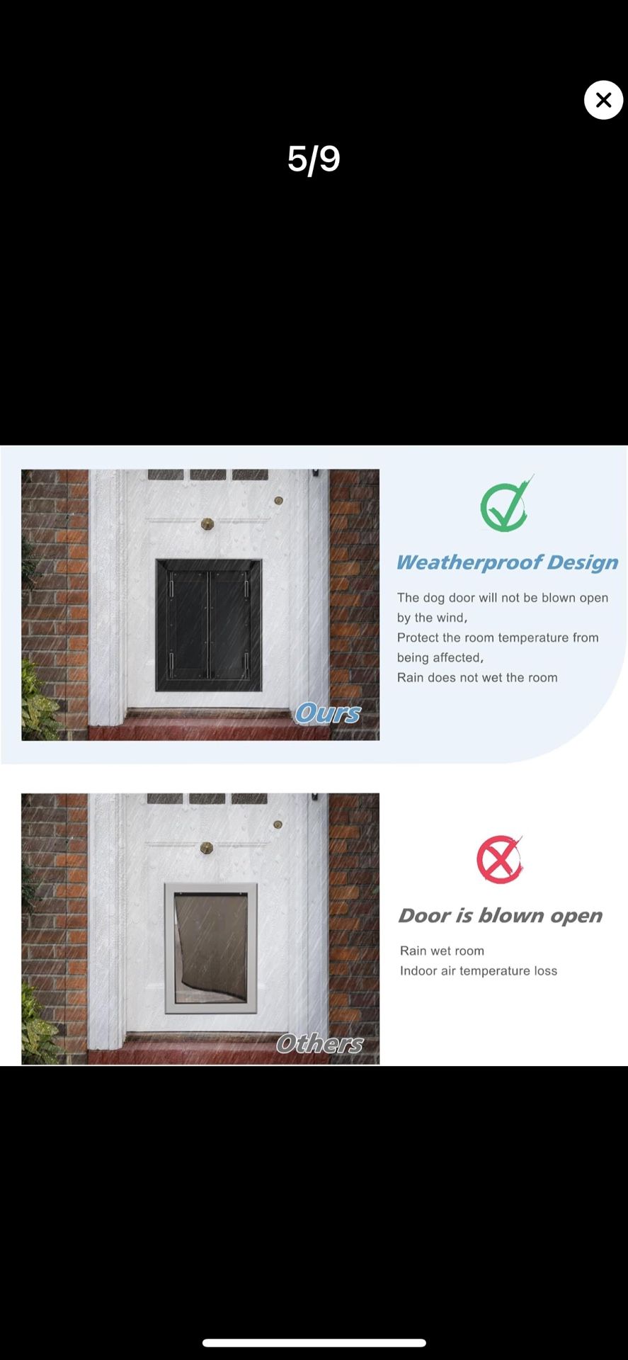 Aluminum Energy Efficient French Large Dog Door